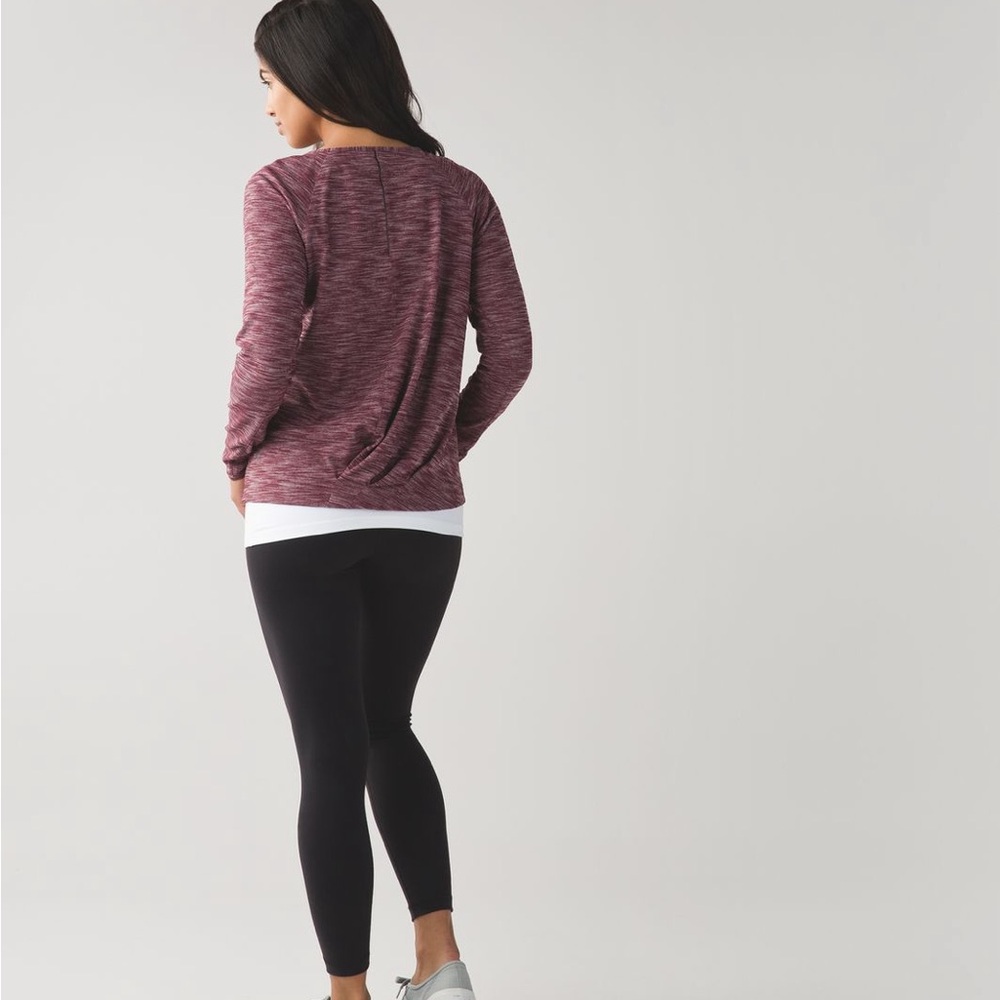 Lululemon Heathered Bordeaux Go City Long Sleeve Top